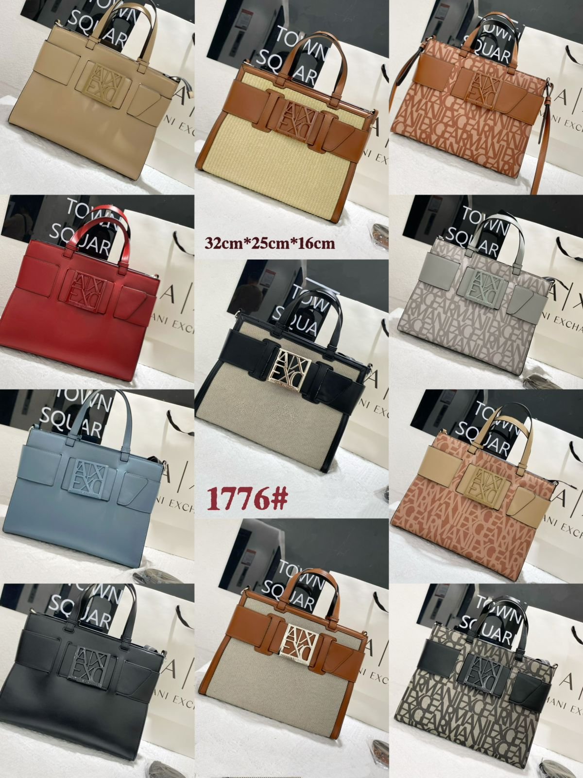 Armani Exchange AX Plaque Big Tote Bag